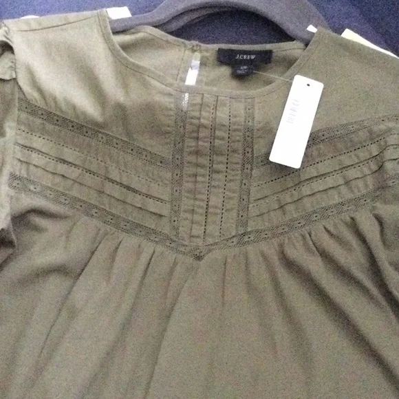 NWT J. Crew Cotton Top Olive XS - Picture 4 of 8